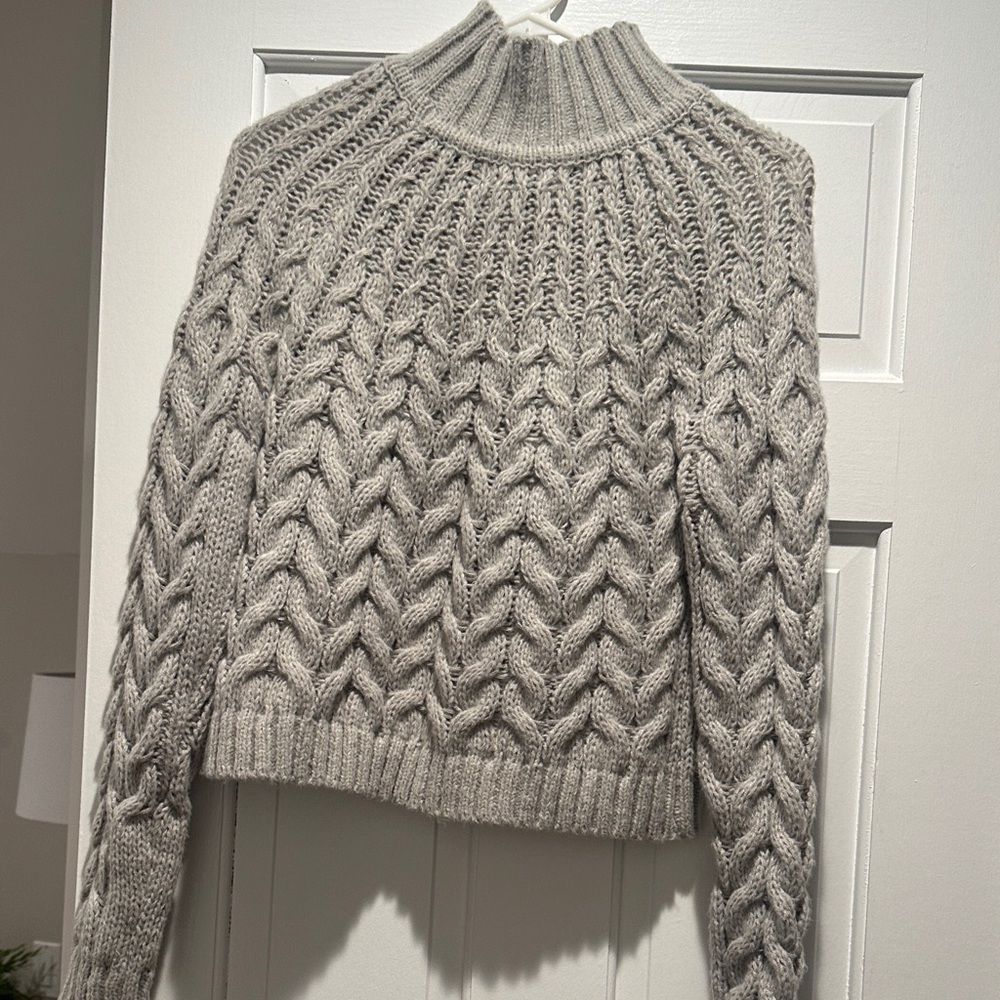 Gray Cable Knit Sweater - Picture 2 of 4